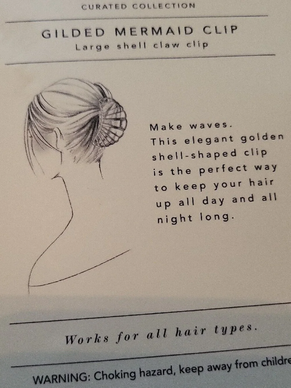 Gilded Mermaid Shell Hair Clip - Gold La